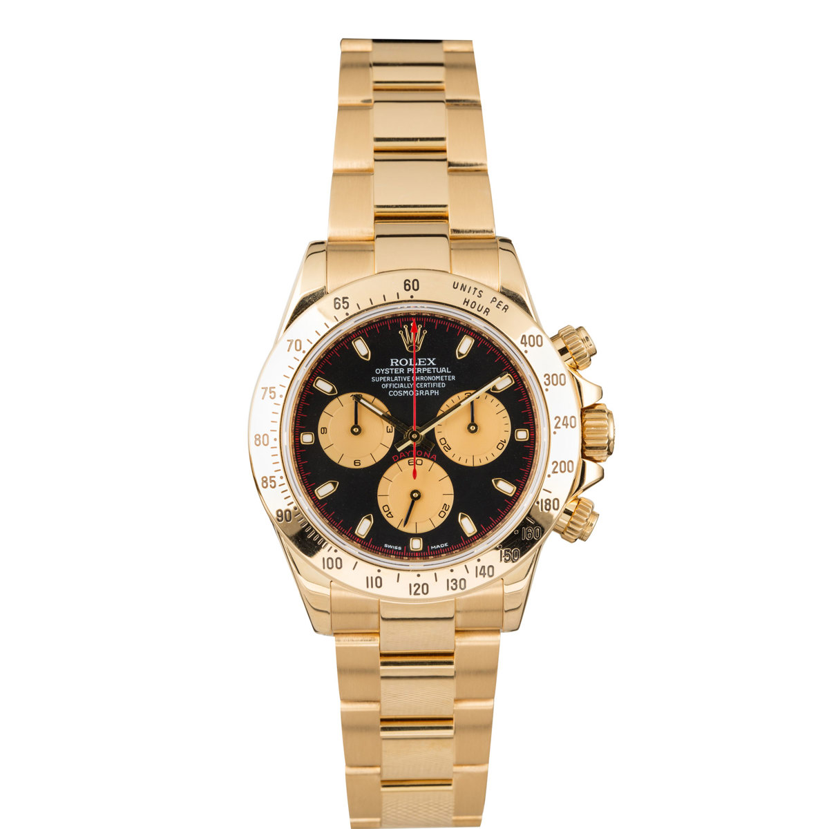 Rolex Daytona Ref 116528 A Yellow Gold Chronograph Wristwatch with Bracelet Circa 2001 offered by Sotheby's